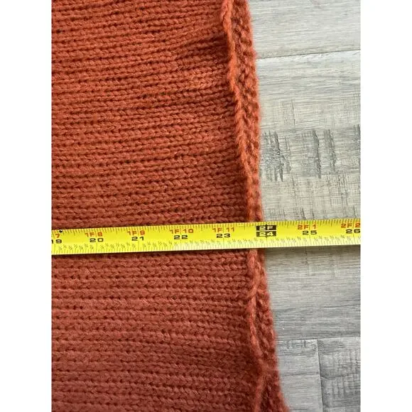 Wooden Ships Grateful Sweater M/L Rust Orange Chunky Knit Mohair Blend Boho Cozy - Picture 8 of 8